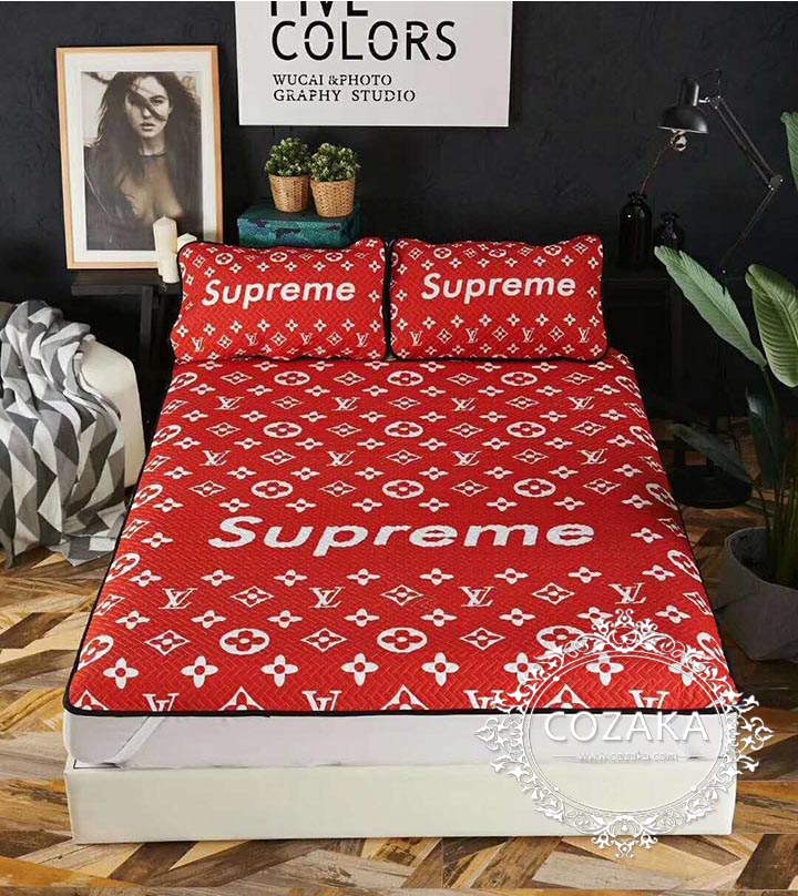 LV＆Supreme ひんやり敷きパッド 枕カバー 3点セット