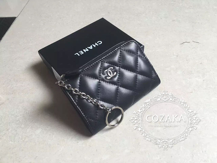 シャネル コインケース chanel 小銭入れ ココシルバー キーリング付