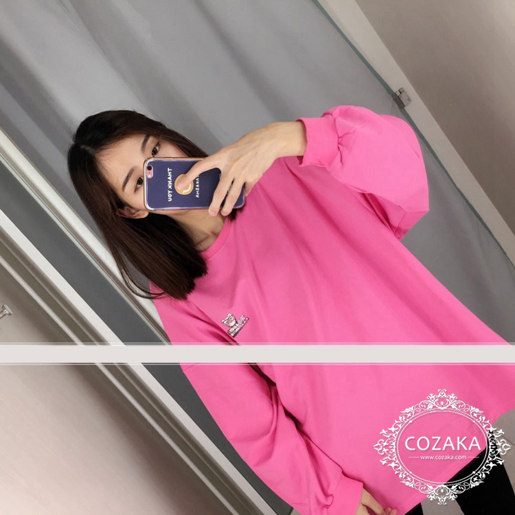 Pink Panther おしゃれ スウェット 子供洋服 かわいい 親子服 ロングパーカー