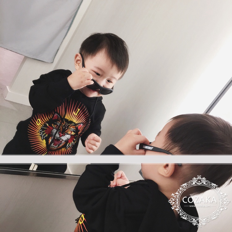 個性 タイガーロゴ 子供洋服 韓国 スケボーブランド 子供洋服 パーカー