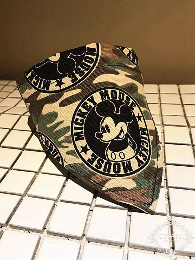 Mickey Mouse 犬用三角バンダナ 首輪 犬用バンダナ 首輪 かわいい