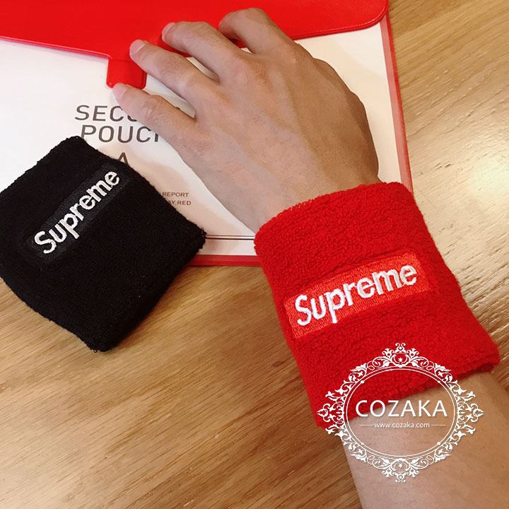 シュプリーム リストバンド スウッシュ supreme 手首バンド 刺繍ログ