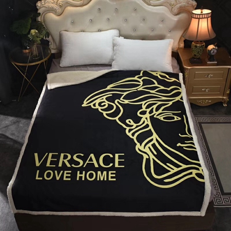 ヴェルサーチ ボアブランケット オシャレ Versace Love Home ボア付き 掛け布団