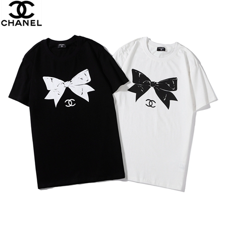 chanel 夏服 クラシックプリントtシャツ リボンデザイン シャネル半袖 ...