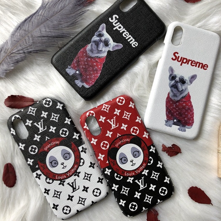 LV&Supreme パンダ犬モノグラム柄ケース