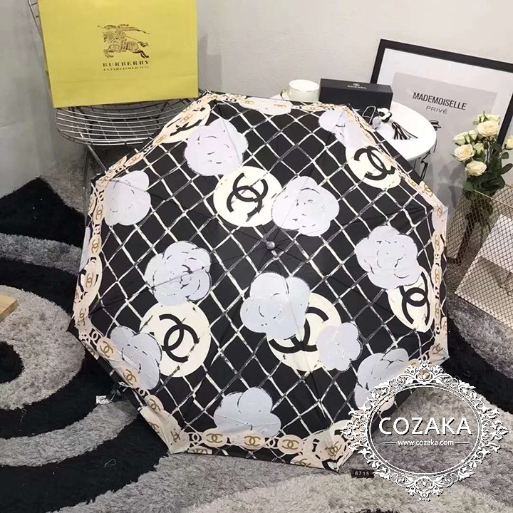 シャネル 折り畳み傘 カメリア chanel 折りたたみ傘 アンブレラ 手動開閉 晴雨兼用