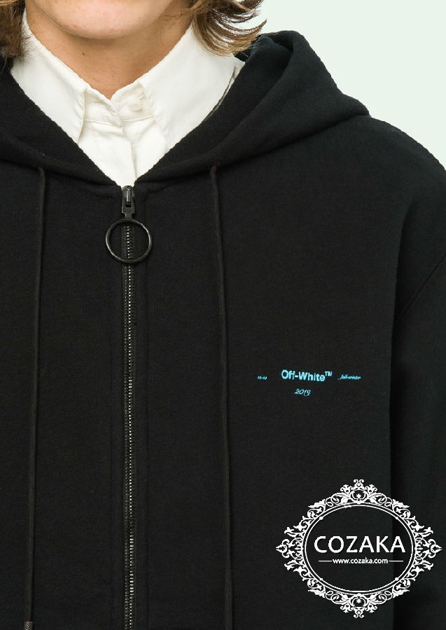 オフホワイト パーカー ブラック
