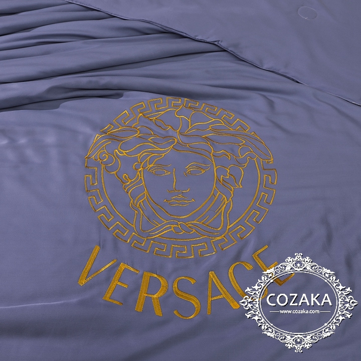 【COZAKA.com】Versace高級ベッドカバーセット高品質ブランド寝具-パープル 旦那 プレゼント Versace