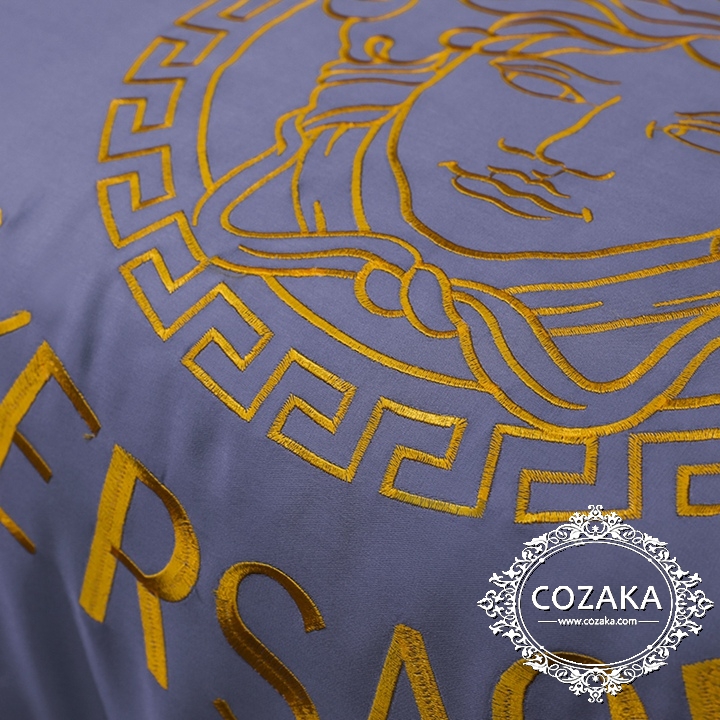 【COZAKA.com】Versace高級ベッドカバーセット高品質ブランド寝具-パープル