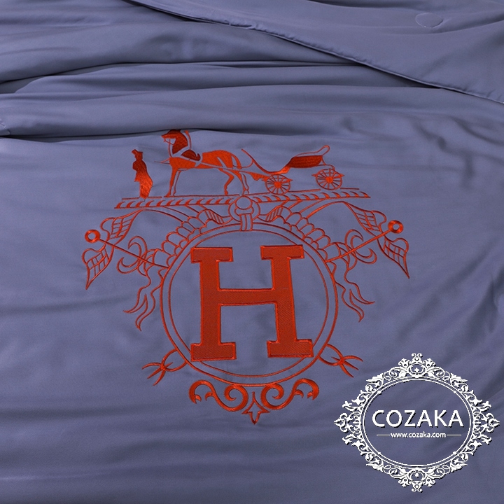【COZAKA.com】hermes高級ベッドカバーセット高品質ブランド寝具-パープル