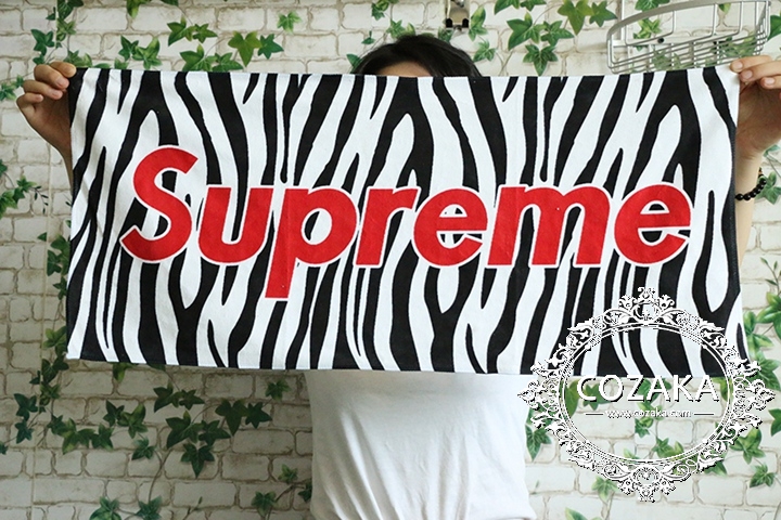 シュプリーム タオル バス ビーチ ジム 多用途 縞柄 オシャレ supreme