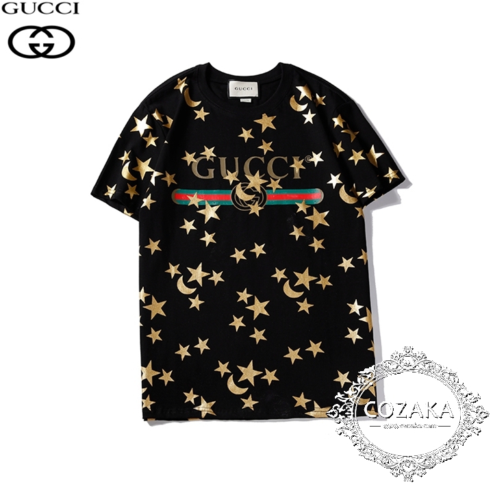 きらきらでオシャレ！GUCCI人気新作 星&月柄 箔プリントTシャツを最新