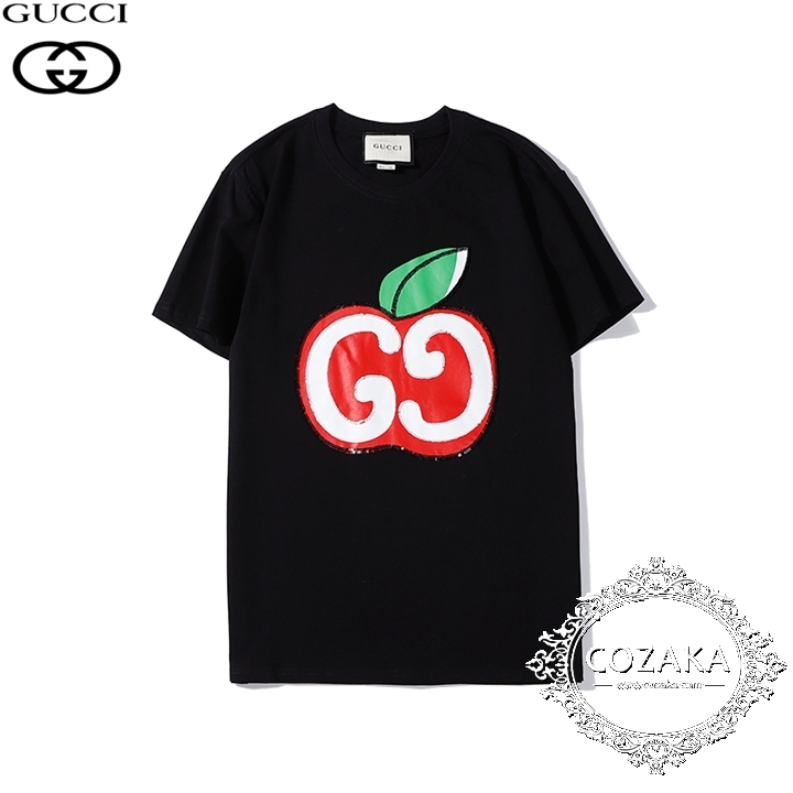 グッチ tシャツ 2020新発売 gucci チェリー スパンコール 夏服 刺繍 gg