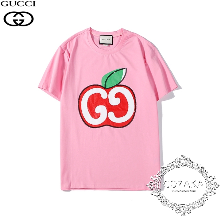 グッチ tシャツ 2020新発売 gucci チェリー スパンコール 夏服 刺繍 gg