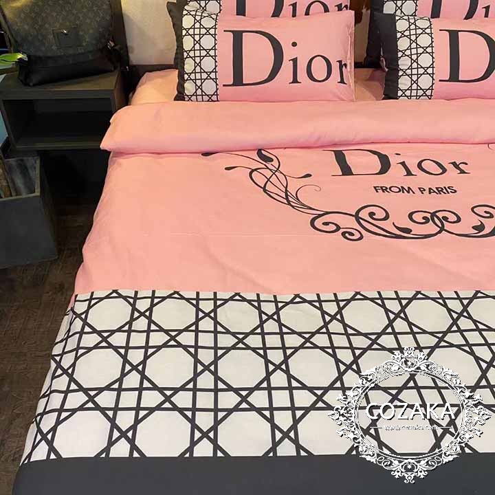 柄ロゴ プリントベッドカバー DIOR