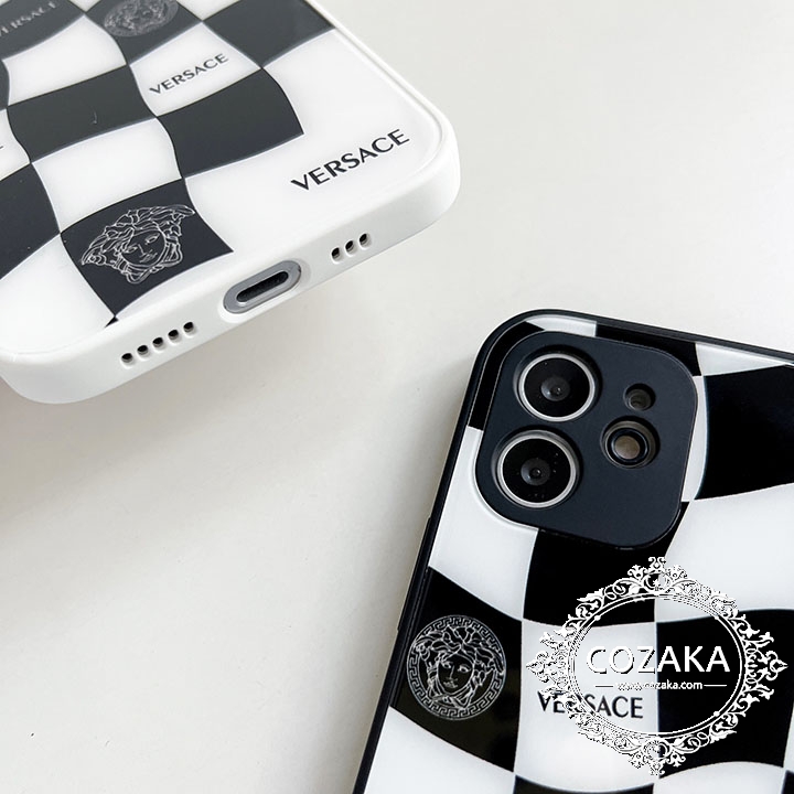 アイフォン 12 スマホケース Versace 白黒