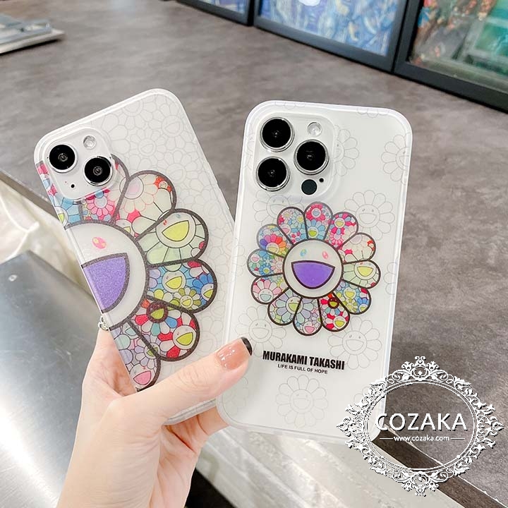 Murakami Sunflower アイホン13promax/13pro携帯ケース ロゴ付き カバー カイカイキキ アイフォーン12 pro max  カイカイキキスマホケースiPhone 11 pro max綺麗 アイフォーンxs max携帯ケースアニメ風Murakami Sunflower