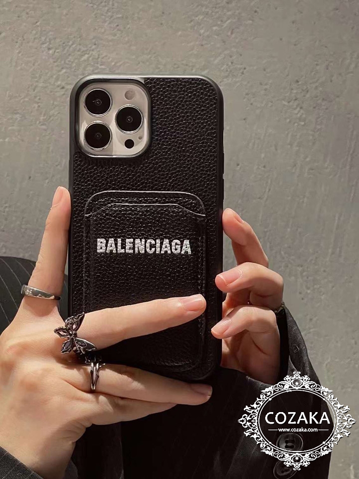 バレンシアガiPhone15 15prmax携帯ケース背面 収納 小銭入れ