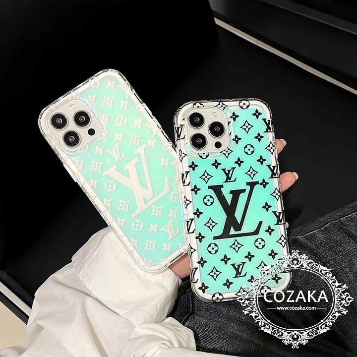 半透明iphone15 15pro携帯ケースvuitton アクリル 白黒 ブランドロゴ