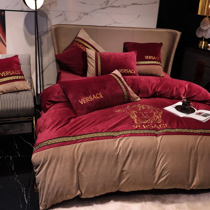 Versace 高級寝具セット ワインレッド
