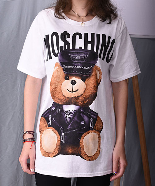 モスキーノ tシャツ くま moschino パロディ プリント tシャツ