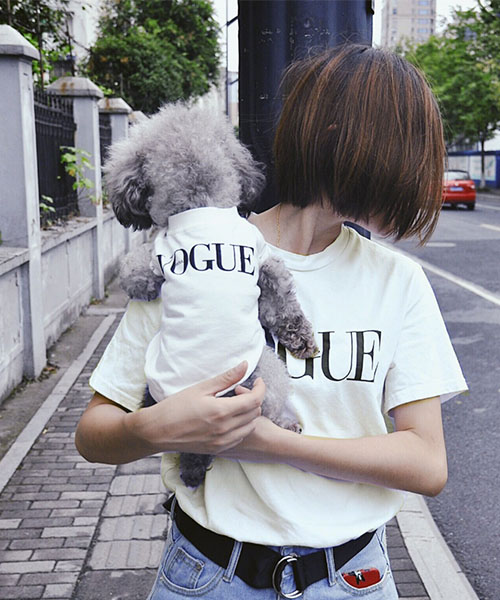 韓国 vogue ロゴ tシャツ,犬服 VOGUEロゴTシャツ