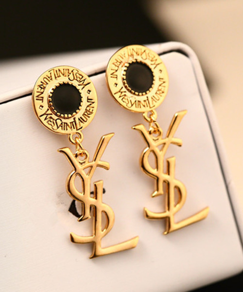 ysl イブサンローラン ピアス アクセサリー ゴールドｘブラック 豪華