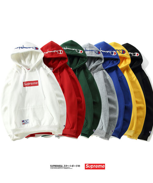 シュプリームｘチャンピオン パーカー champion supreme フーディ 厚手 ...