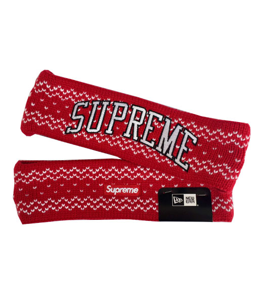 店舗良い ヘッドバンド Supreme シュプリーム NEWERA ショッパー付 RED